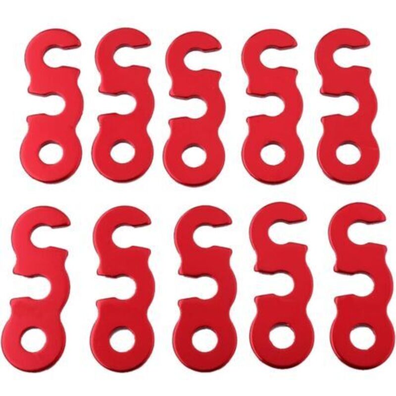 Seilspanner Cam (Rot), Aluminium Zelt Guyline Läufer Spanner Zelt Markise Seil Zubehör Drei Augen Seilschlaufe offen