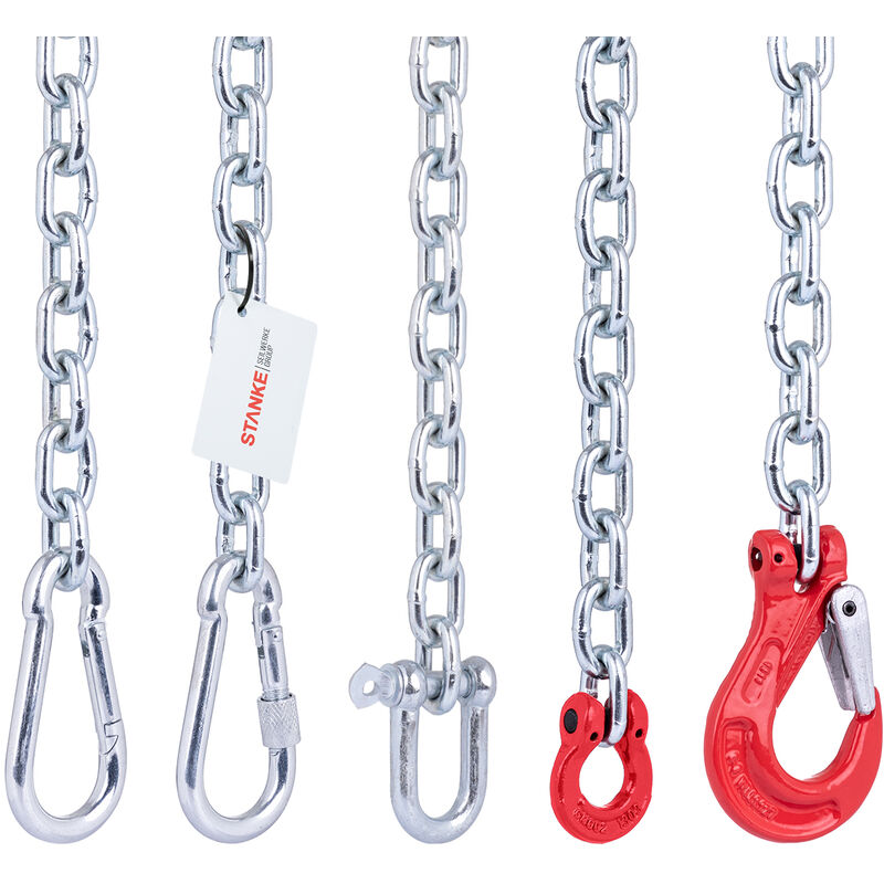 Seilwerk Stanke - 50cm Befestigungsset zur Aufhängung von Hängematte, Hängesessel, Boxsack, mit Stahlkette 6 mm + Schäkel 8mm