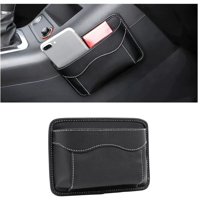 Mumu - Seitlicher Organizer für Autositze, Mini-Organizer aus Leder, seitliche Aufbewahrungstasche fürs Auto, zum Ordnen von Dokumenten, Akten,