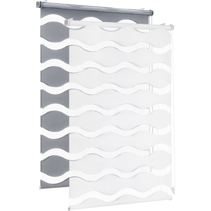 Doppelrollo Doppelrollo Wellen Duo-Rollo Klemmfix ohne Bohren Doppelrollo Welle Klemmträger, Montage mit oder ohne Bohren möglich für Fenster & Tür