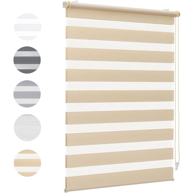 Sekey Doppelrollo 90x150cm Gelb-Leinen Duo Rollo Klemmfix ohne Bohren Zebrarollo Fensterrollo Klemmrollo Seitenzugrollo Rollos Jalousie Faltrollo für