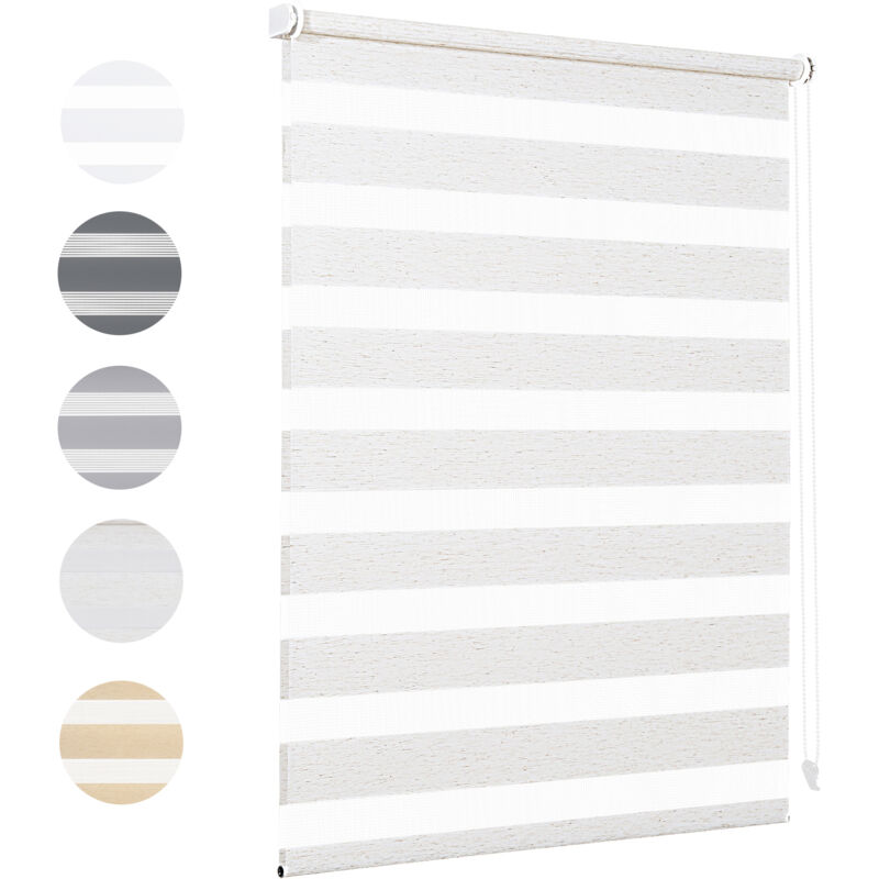 Doppelrollo 115x210cm Leinen Duo Rollo Klemmfix ohne Bohren Zebrarollo Fensterrollo Klemmrollo Seitenzugrollo Rollos Jalousie Faltrollo für Fenster
