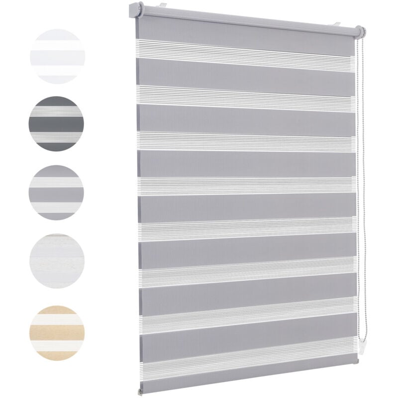 Sekey Doppelrollo 55x150cm Grau Duo Rollo Klemmfix ohne Bohren Zebrarollo Fensterrollo Klemmrollo Seitenzugrollo Rollos Jalousie Faltrollo für