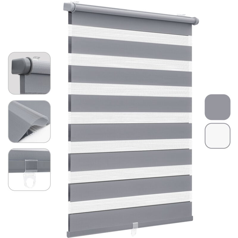 Doppelrollo Duo Rollo Schnurlos Klemmfix ohne Bohren Rollo Faltrollo, ohne Bohren Klemmträger, ohne Kettenzug, sicherer für das Kinderzimmer