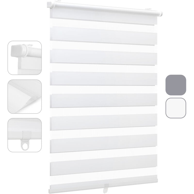 Sekey Doppelrollo Duo Rollo Schnurlos Klemmfix ohne Bohren Rollo Faltrollo, ohne Bohren Klemmträger, ohne Kettenzug, sicherer für das Kinderzimmer