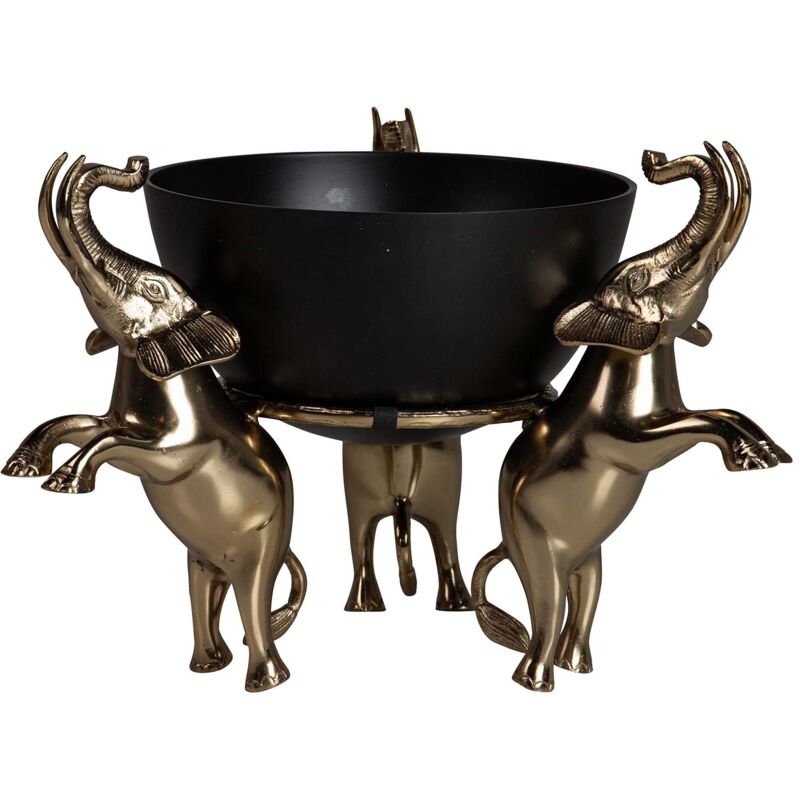 Sektkühler Elefanten Schwarz Aluminium 43X43X30 Cm