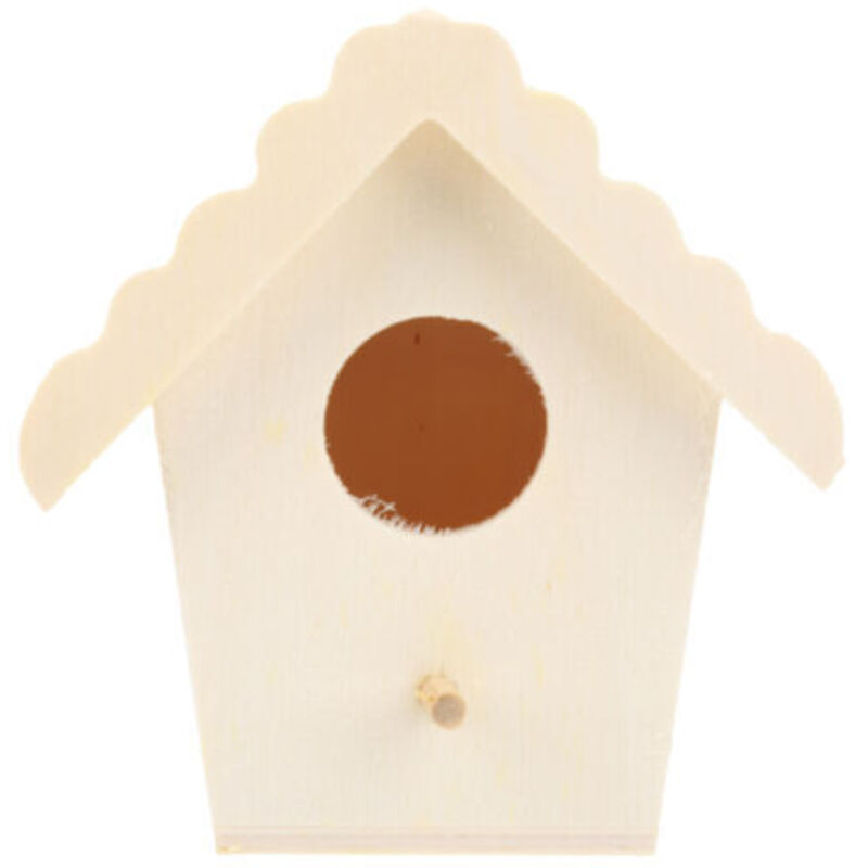 Selbstgebautes Vogelhaus aus Holz-Verbundplatten, handgefertigter Vogelkäfig aus Holz für Kinder, kreative Aktivitäten, Spitzen-Eaves Nr. 4