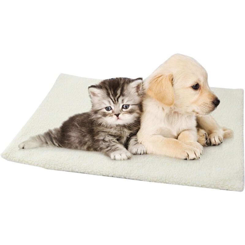 Selbstheizendes Kissen für Katzen und Hunde, Thermomatte, Heizdecke, 60 x 45 cm (weiß)