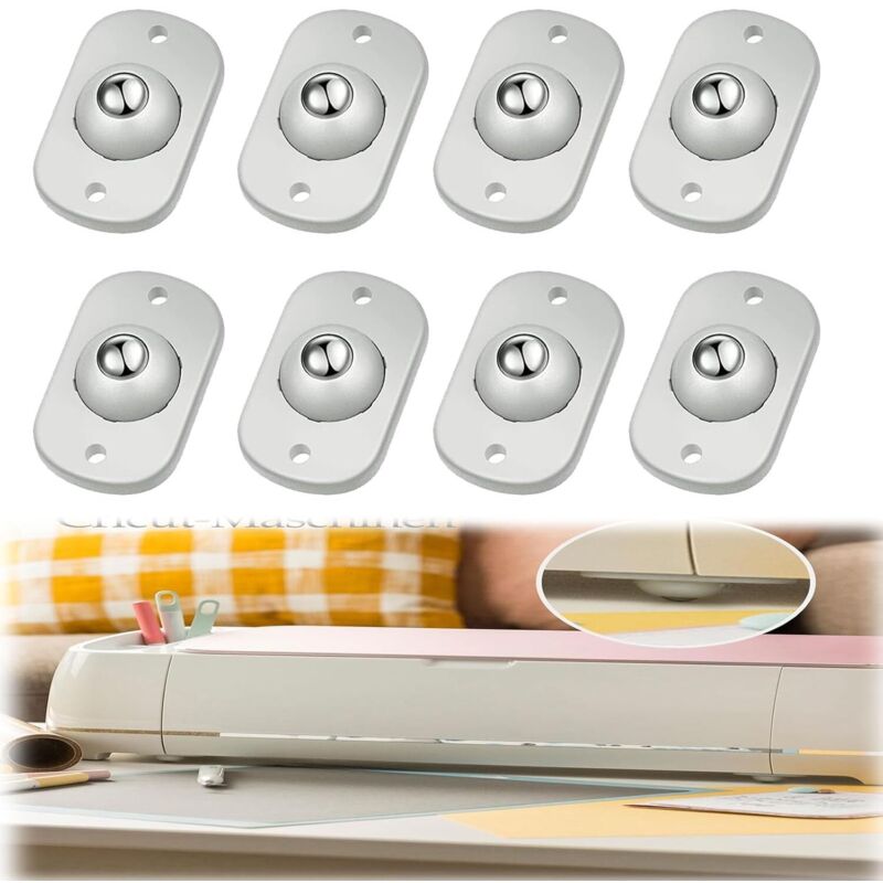 Selbstklebende Mini-Rollen, 8 Stück 360° Schwenkbare Kugelrollen für Küchengeräte, Möbel und Kleingeräte, Kleberollen für diy, Mülleimer,