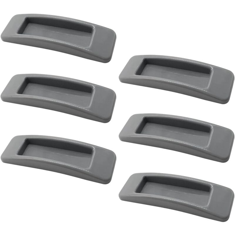 Jusch - Selbstklebende Schiebetürgriffe mit doppelseitigem Klebeband für Schränke, Fenster, Kühlschränke, Möbel, Schubladen, Glastüren (grau, 6 Stück)