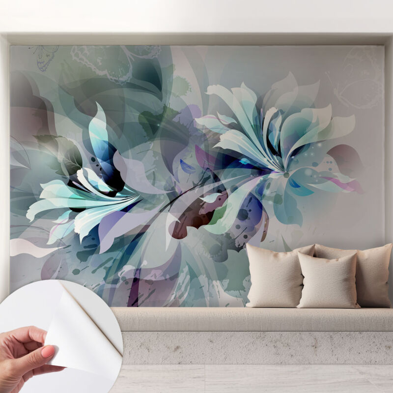 Selbstklebende Tapete - Wanddekoration Wohnzimmer - Tapete Schlafzimmer Blumenabstraktion 208x146 cm
