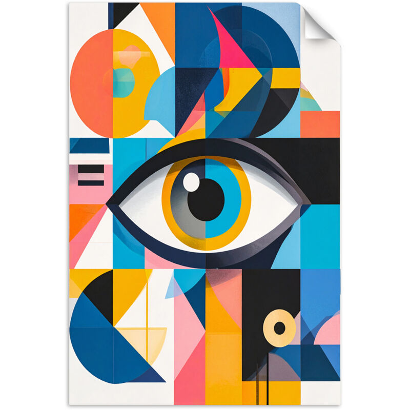 Selbstklebendes Poster – Wandsticker Abstraktion Auge inspiriert vom Bauhaus 20x30 cm