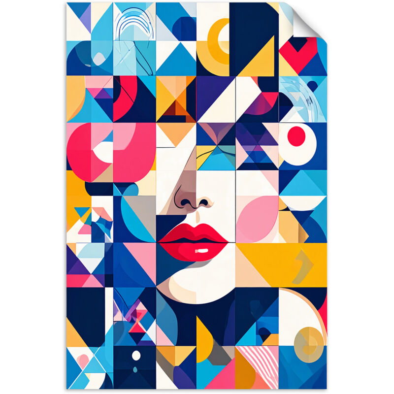 Selbstklebendes Poster – Wandsticker Abstraktion Frau Bauhaus 20x30 cm
