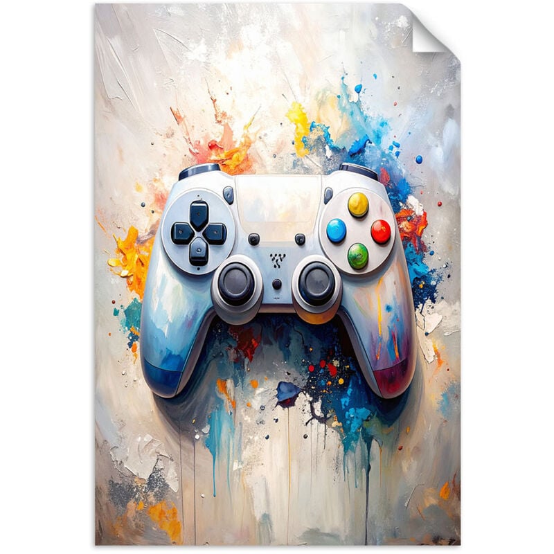 Selbstklebendes Poster – Wandsticker Spielkonsole Controller 20x30 cm