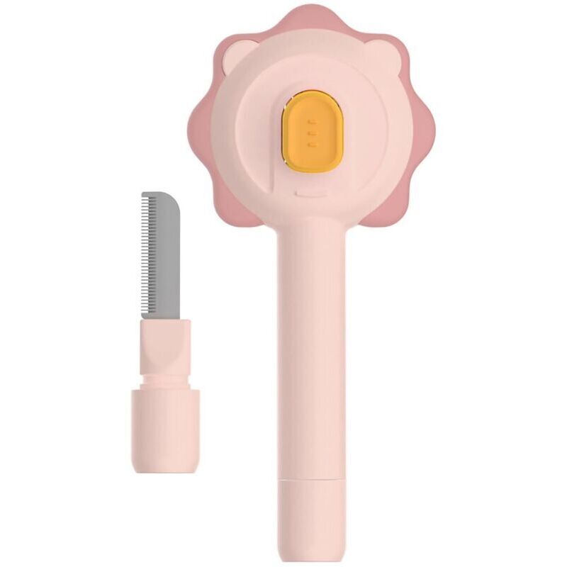 Selbstreinigende Bürste mit integriertem Entwirrungskamm für Hunde und Katzen, beseitigt Haarausfall, Pflegebürste für kleine bis mittelgroße Hunde