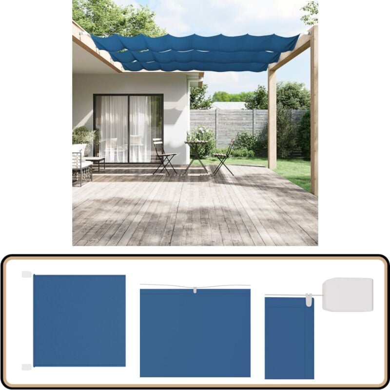 Vidaxl - Senkrechtmarkise Blau 100x420 cm Oxford-Gewebe - Balkon Markise - Sonnenschutz - Sichtschutz - Oxford Gewebe - Wasserfeste Markise