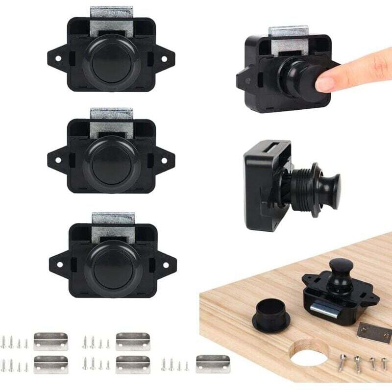Serrure à bouton-poussoir, lot de 5 serrures de porte sans clé PSC, adaptées aux camping-cars, yachts, bateaux, poignées de porte, serrures