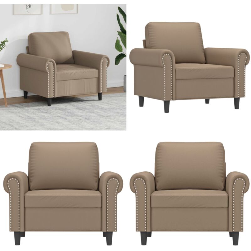Sessel Cappuccino-Braun 60 cm Kunstleder - Sessel - Couchtisch - Wohnzimmersofa - Ledercouch - Lounge Chair - Home & Living