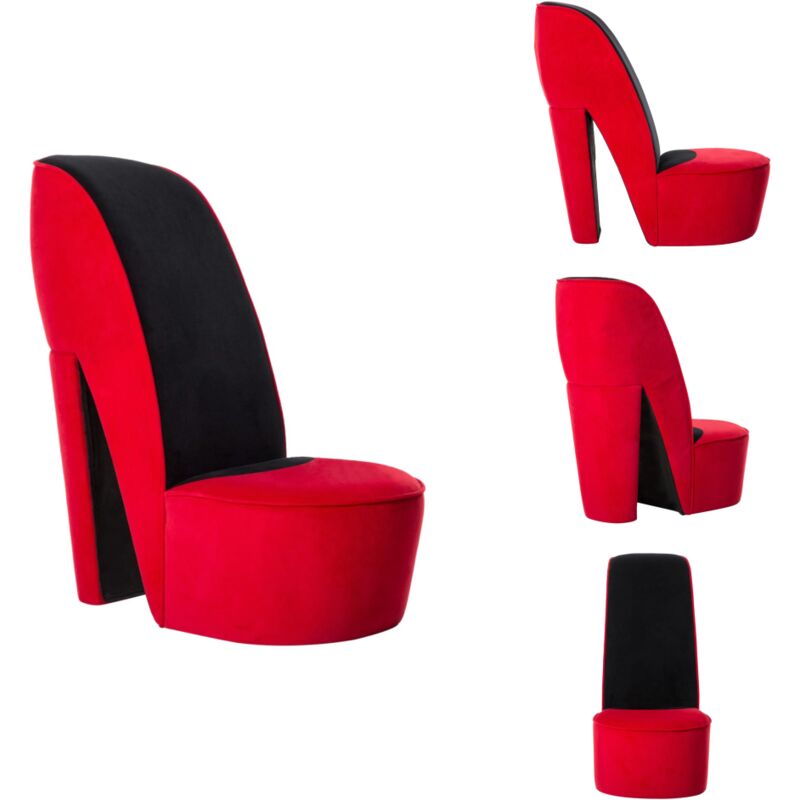 Stuhl in Stöckelschuh-Form Rot Samt - SamtstuhI - Lounge-Stuhl - Designerstuhl - Partystuhl - Auffälliger Stuhl