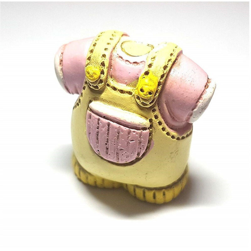 Trade Shop Traesio - Trade Shop - set 12 stück party-geschenk rosa kleid 3D keramik baby mädchen unterstützung geburt taufe -
