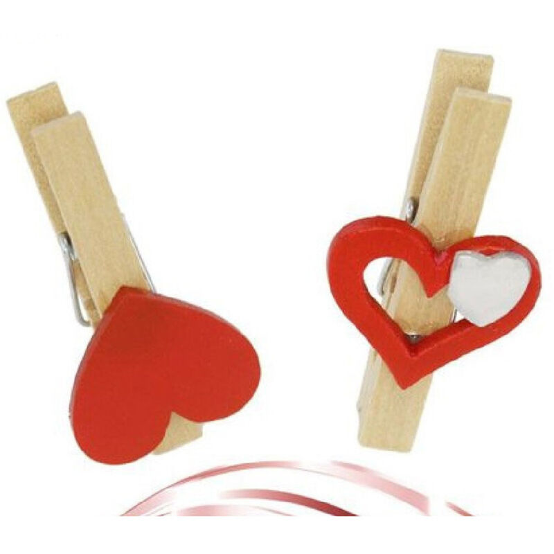 Trade Shop Traesio - Trade Shop - set 16 pz mollettine von legno mit cuore rosso san valentino vari models 92317 -