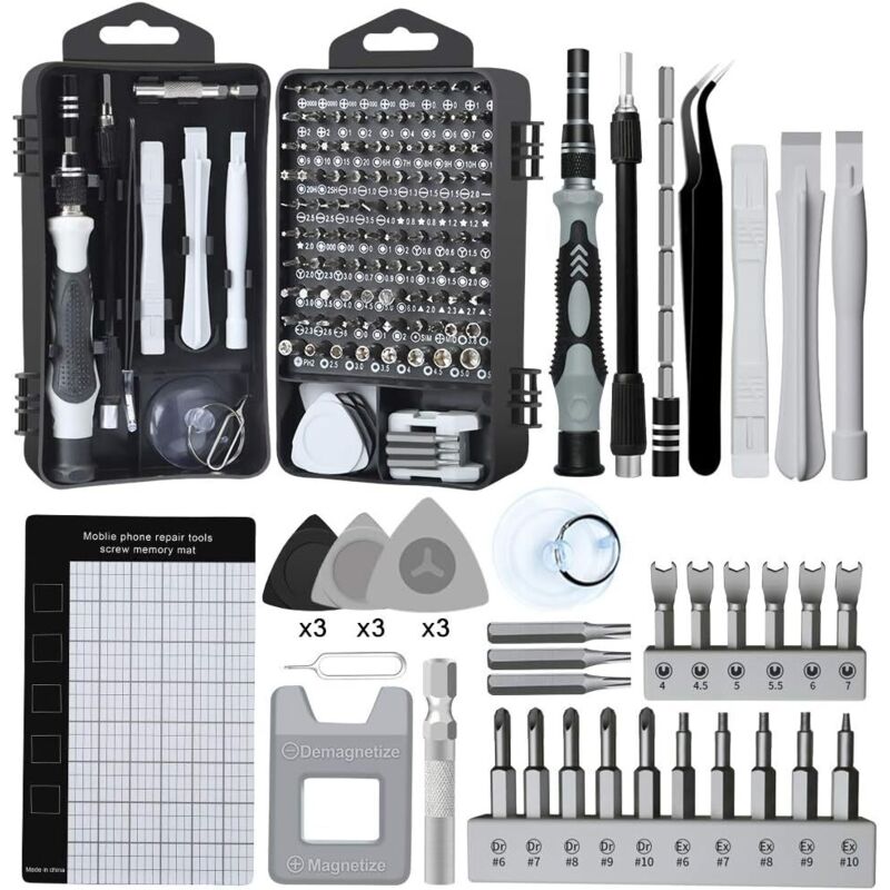 Set (18 x 10 x 5 cm) 138-in-1-Mini-Präzisionsschraubendreher-Set, magnetisches Speicherkit, DIY-Elektronik-Reparaturset