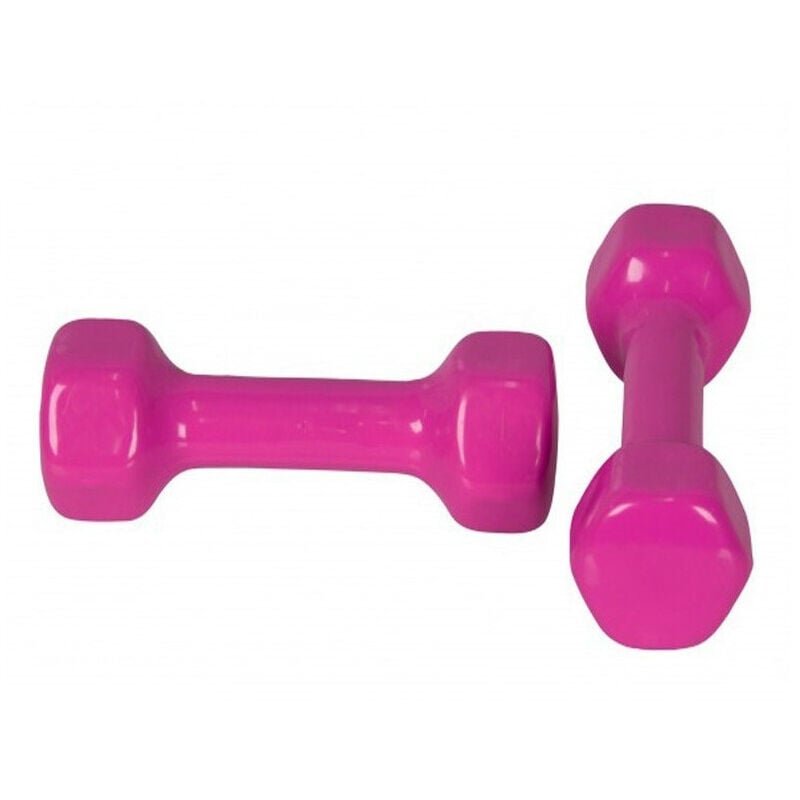 Trade Shop Traesio - Trade Shop - set mit 2 pink pink hanteln 0,5 kg aus vinyl gewichtssatz sechseckige form -