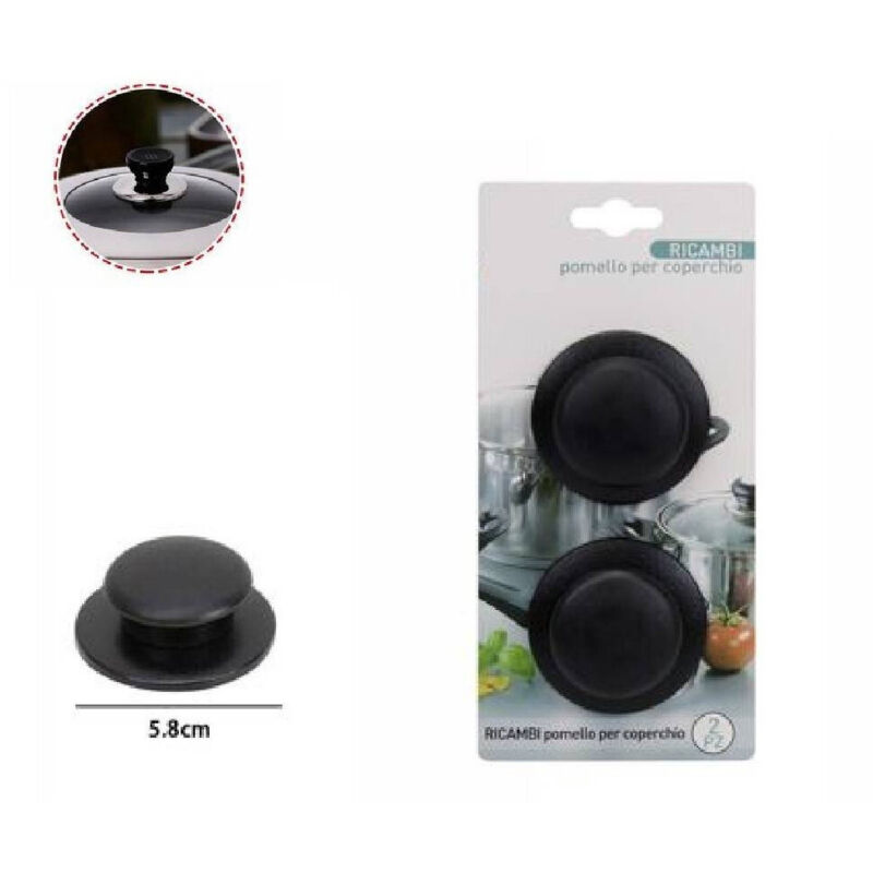 Trade Shop Traesio - Trade Shop - set mit 2 knöpfen für deckel universal ersatzteile töpfe pfannen griffe 66373 -