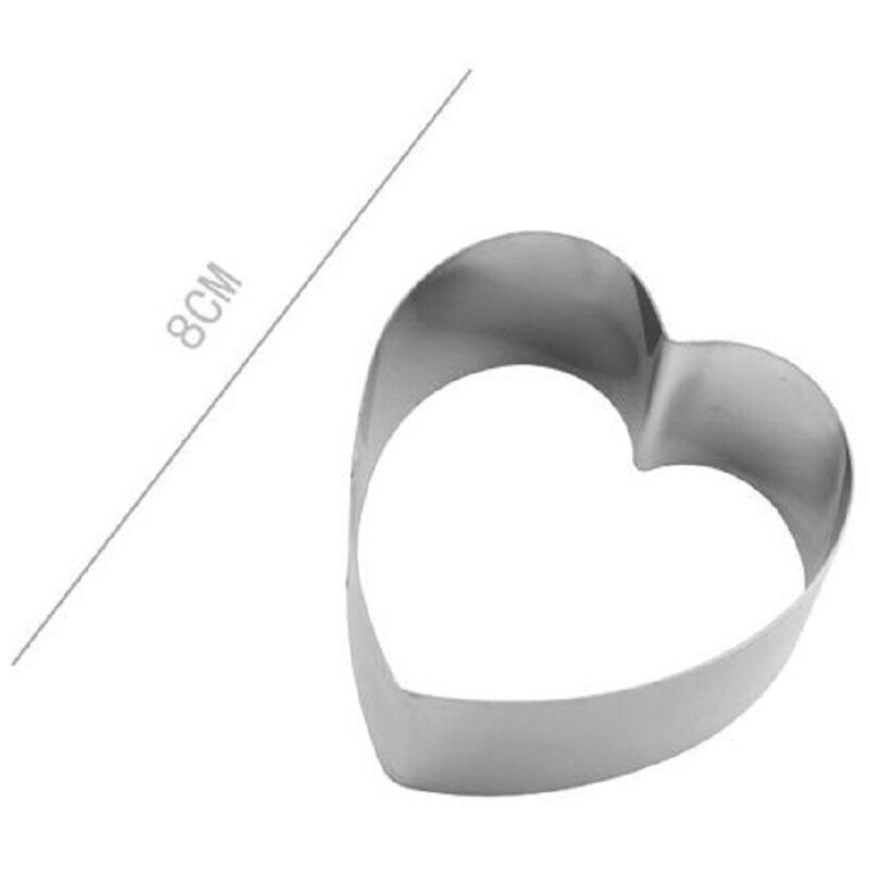 Trade Shop Traesio - Trade Shop - 2er Set Herzformen für Süßigkeiten Kekse Kuchen Design Kuchenstempel 8 cm 98933 -