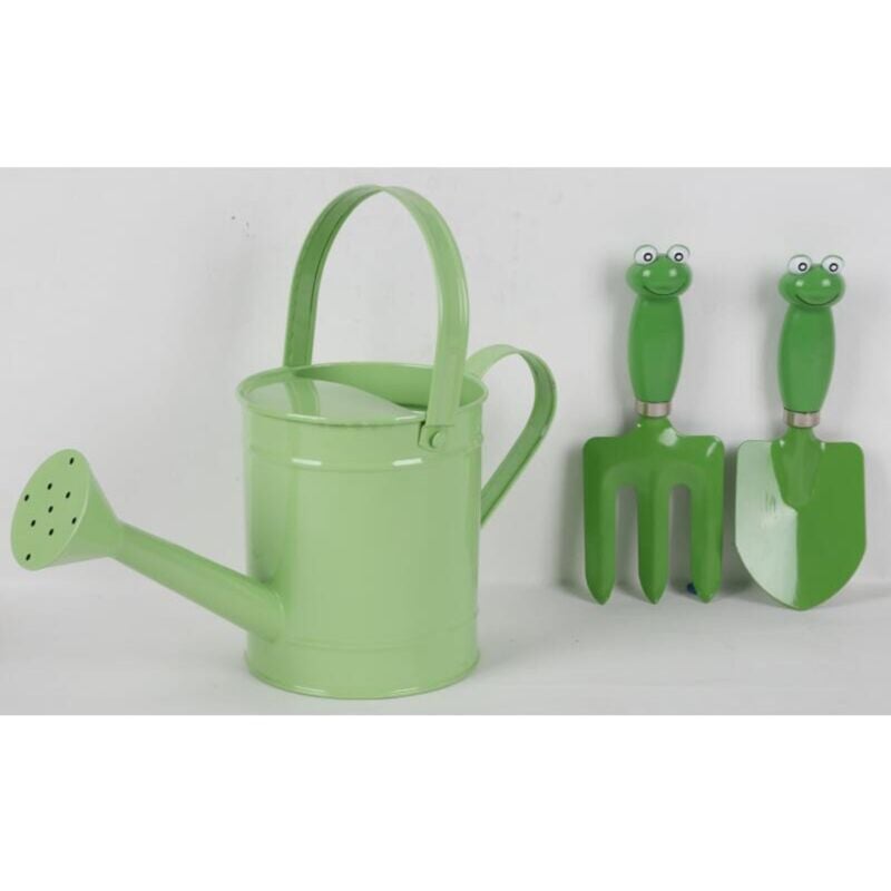 Set 3 Teile Gießkanne Blumenkelle Pflanzengabel Gartenwerkzeuge Kinderspielzeug