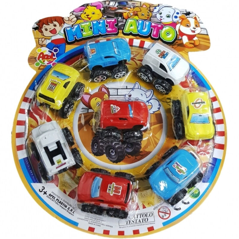 Trade Shop - SET 8 MINI AUTOS JEEP MIXED RACER 4 RAD AUTO AUTOS KINDER SPIELZEUG -
