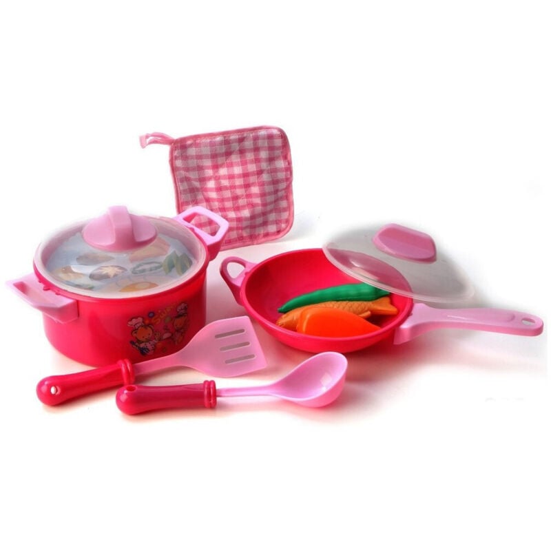 Trade Shop Traesio - Trade Shop - küchenzubehör-set mit töpfen, pfannen und grossen deckeln spiel für mädchen -