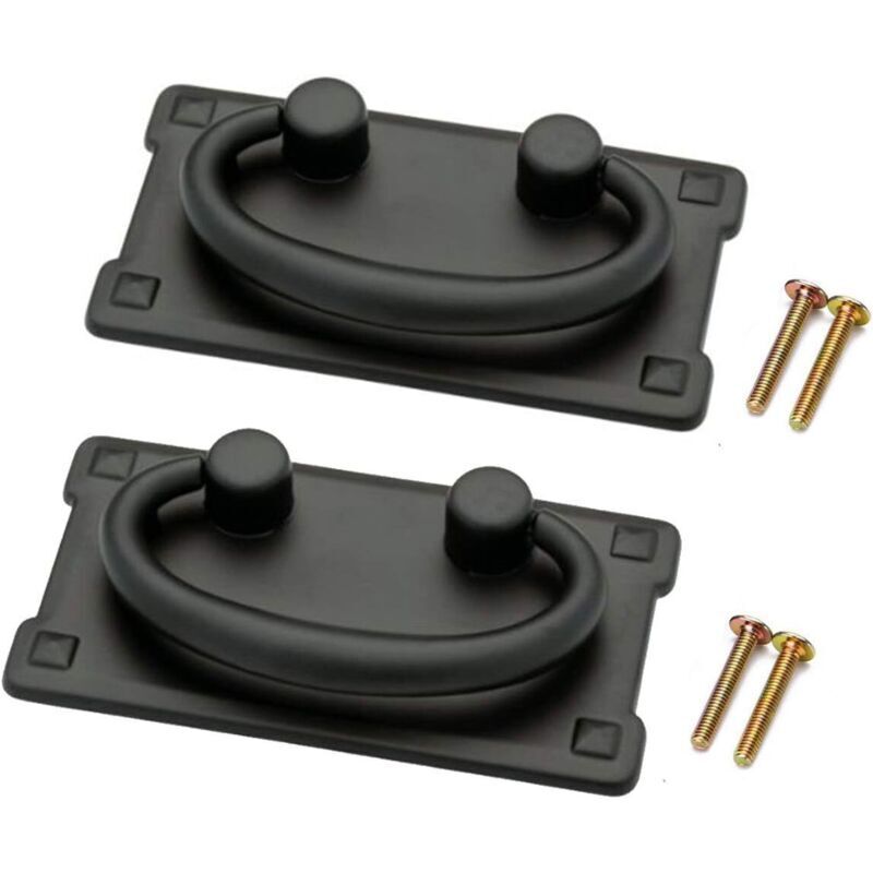 Set aus 2 antiken Schubladengriffen aus Bronze für Kommoden, Kleiderschränke, Türen, Möbel, Schubladen, bronzene Handbeschläge (schwarz)