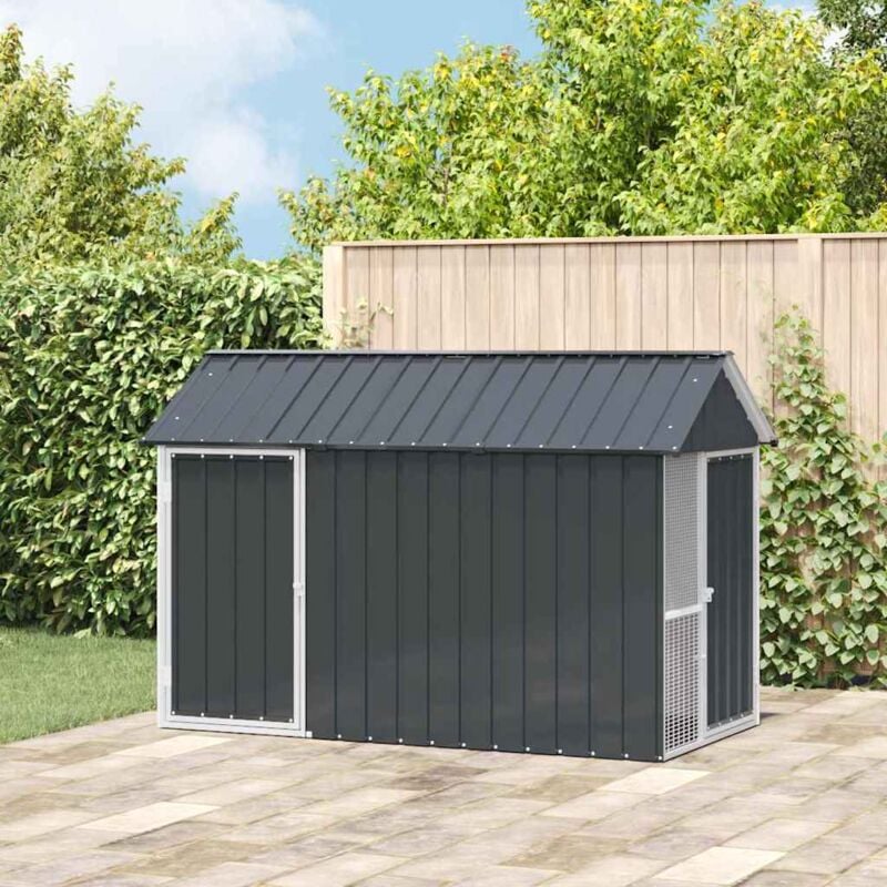 Vogelvoliere Anthrazit 112x215x141 cm Stahl vidaXL539123