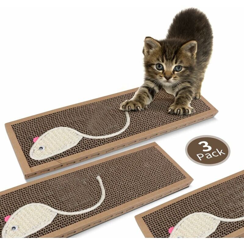 Set aus 3 Kratzbäumen für Katzen 37x12x2cm Karton-Kratzbaum für Innenkatzen für kleine und große Katzen