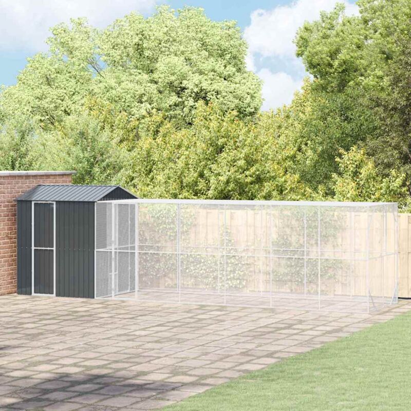 vidaXL Vogelkäfig Anthrazit 824 x 208 x 247 cm Verzinkter Stahl