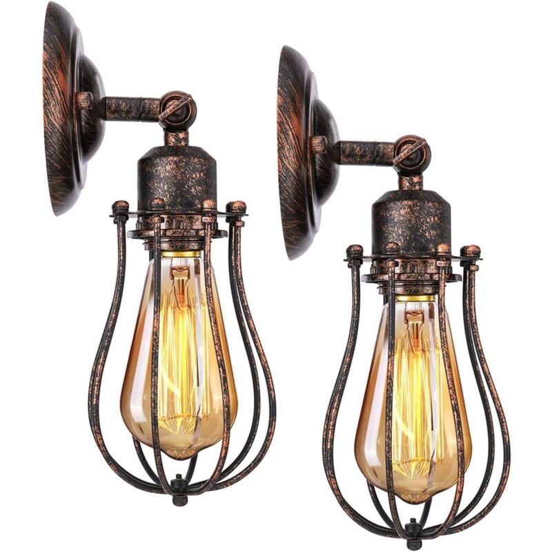 Industrielle Wand Lampe Set E27 Käfig Lampenschirm Anhänger Licht Vintage Decke Licht Dekoration Retro Innen Leuchte Für Wohnzimmer Küche Ha