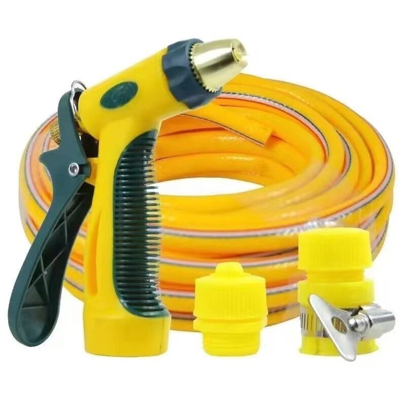 Set Flexibler Wasserschlauch, Gartenschlauch, Bewässerungsschlauch, Gartenbewässerungsspray, Hochdruck-Wasch-Gartenschlauch, Gelb