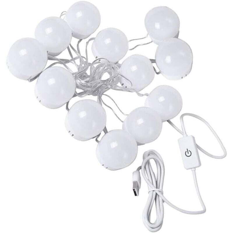 Set LED-Spiegelleuchten, LED-Schminkspiegelleuchten, LED-Spiegelleuchten, USB-Glühbirne, LED-Schminkspiegellampen, Schminktisch, weißer Scheinwerfer