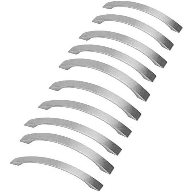 Set mit 10 Küchenschrankgriffen, Küchengriffe aus gebürsteter Aluminiumlegierung, geeignet für Schränke, Schubladen, Kleiderschränke (96 mm