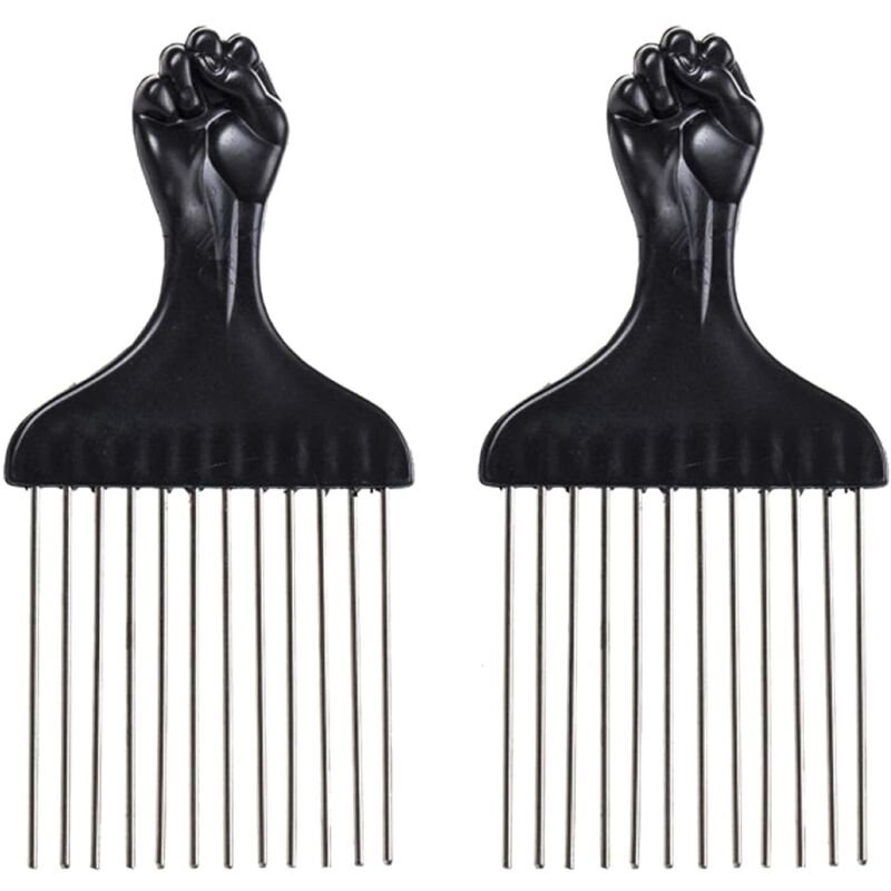 Set mit 2 afrikanischen Kämmen für krauses und lockiges Haar, Styling-Tool für Perücken und natürliche Haarverlängerungen