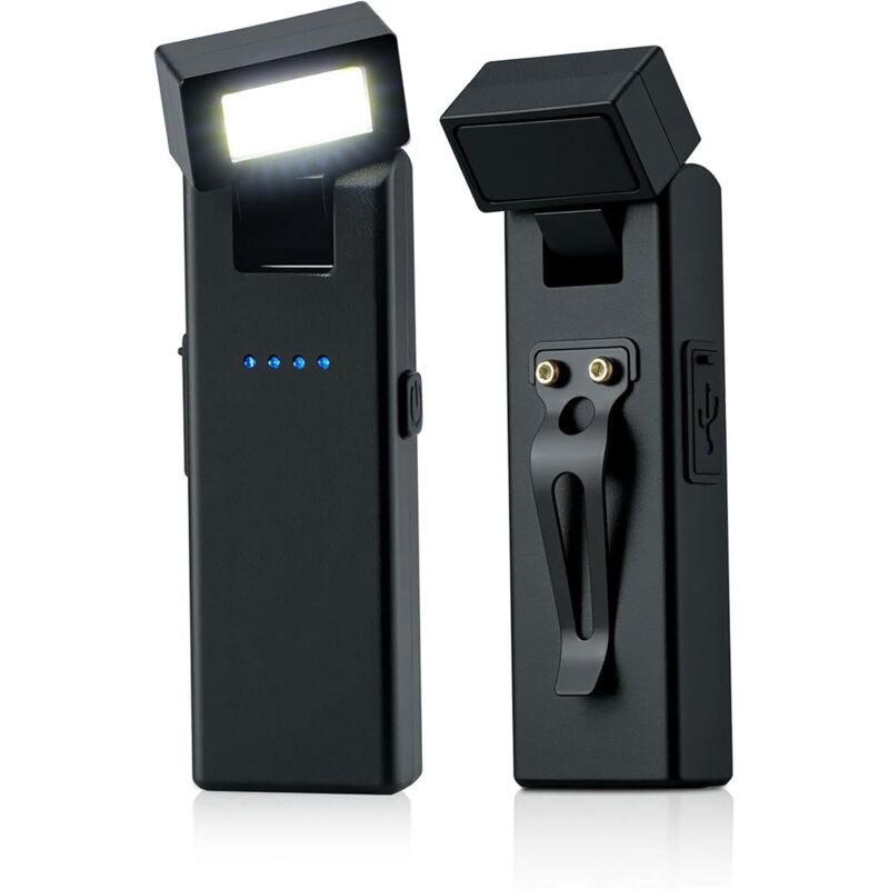 Set mit 2 ansteckbaren LED-Leuchten zum Laufen - Leuchten mit Batterieanzeige und Magnet - 180° drehbar - Ideales Zubehör zum Joggen und