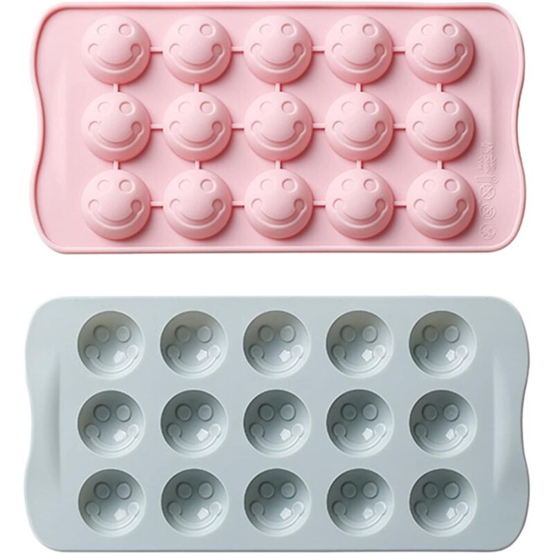 Set mit 2 antihaftbeschichteten blauen Silikonformen für Schokolade, Pralinen und Eiscreme, Backzubehör