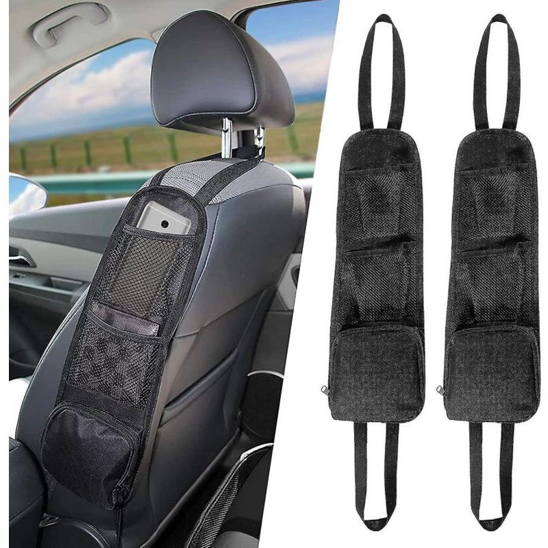 Set mit 2 Autositz-Seitenorganizern, faltbarer Autositz-Seitenorganizer, multifunktionale Hängetasche für Autositze