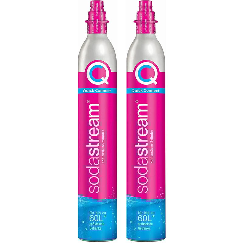 Set mit 2 co2-gasflaschen 60 l schnellanschluss für vergaser Sodastream 2 x cylindre quick connect