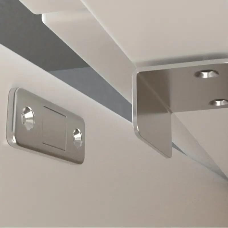 Set mit 2 Magnetverschlüssen, Legierung, unsichtbare Türen, starke Haftung, kein Bohren erforderlich, für Schiebetürenschränke und Kleiderschränke