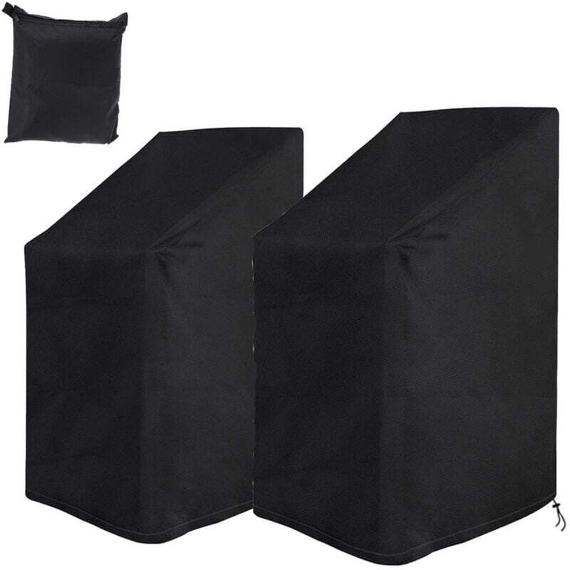 Set mit 2 Schutzhüllen für Gartenstühle, wasserdicht, kältebeständig, UV-beständig, aus 210D Oxford-Gewebe, für Gartenstühle, Stapelstühle, Stuhlhülle