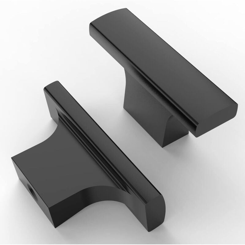 Set mit 2 schwarzen Vintage-Schubladengriffen im Vintage-Stil für Möbel und Schränke, z. B. für Küchentüren oder als Dekoration.