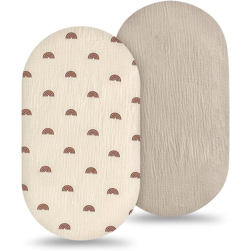 Set mit 2 Spannbettlaken, Babymatratzenschonern, weichen Unisex-Baby-Spannbettlaken, Größe 82 cm x 41 cm, für Babybetten und Kleinkinder-Ballbetten