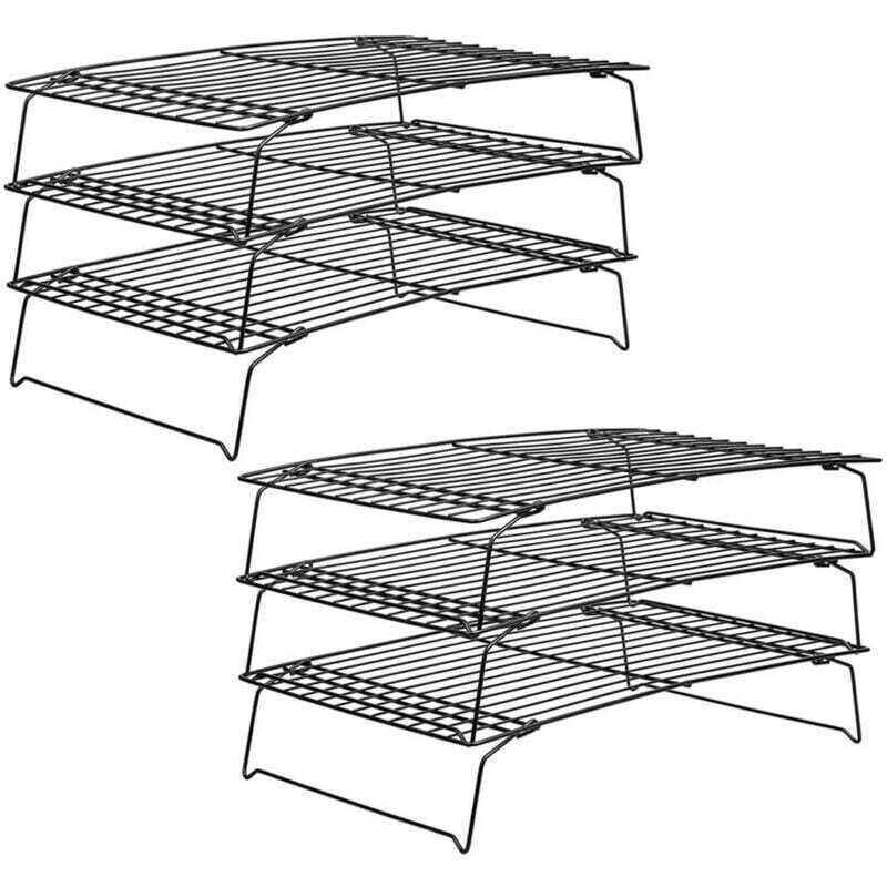 Set mit 2 stapelbaren 3-stöckigen Kühlgittern für Kuchen (25 x 40 cm) - Küche & Haushalt / Backen / Backutensilien / Kühlgitter